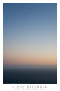 Moon at Dusk, Pacific Ocean - Point Reyes